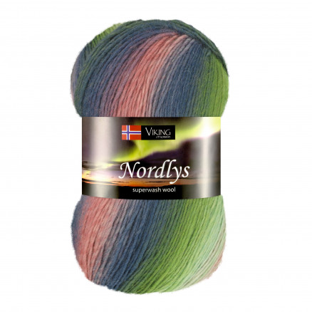 Viking Garn Nordlys 935 Multi Grøn  Rosa