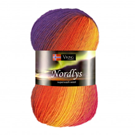 Viking Garn Nordlys 941 Multi Gul  Cerise