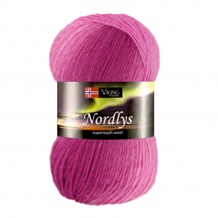 Viking Garn Nordlys 963 Multi Hvid  Rosa