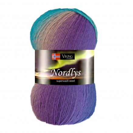 Viking Garn Nordlys 964 Multi Lilla  Turkis