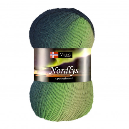 Viking Garn Nordlys 930 Multi Marine  Grøn