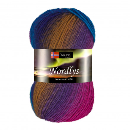 Viking Garn Nordlys 938 Multi Rosa  Grøn