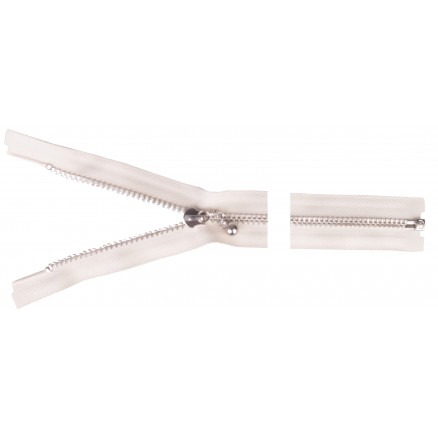 Ykk Delbar Lynlås Aluminium 50cm 4mm Natur