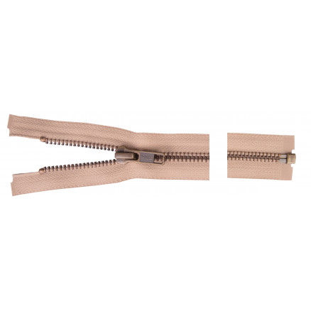 Ykk Delbar Lynlås Antik Messing 45cm 6mm Beige