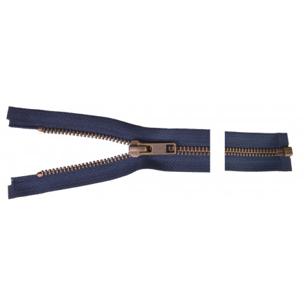 Ykk Delbar Lynlås Antik Messing 70cm 6mm Marine