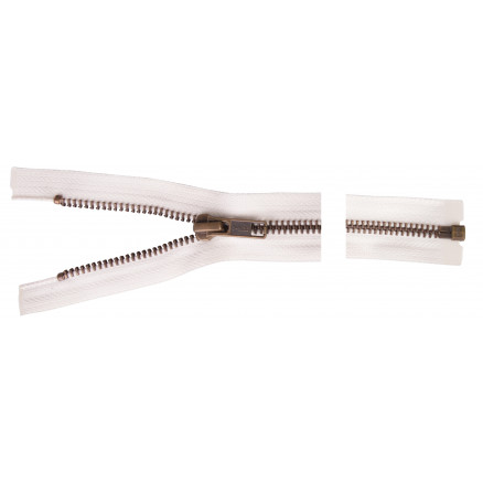 Ykk Delbar Lynlås Antik Messing 45cm 6mm Natur