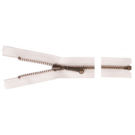 Ykk Delbar Lynlås Antik Messing 60cm 4mm Natur