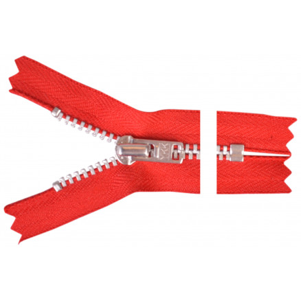 Ykk Lynlås Aluminium 12cm 4mm Rød
