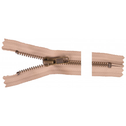 Ykk Lynlås Antik Messing 20cm 6mm Beige