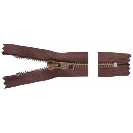Ykk Lynlås Antik Messing 20cm 6mm Brun