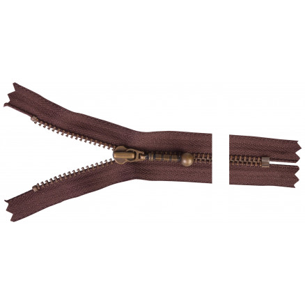 Ykk Lynlås Antik Messing 12cm 4mm Brun
