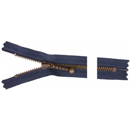 Ykk Lynlås Antik Messing 20cm 4mm Marine
