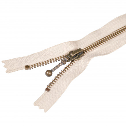 Ykk Lynlås Fast Antik Messing Sand 6mm 35cm