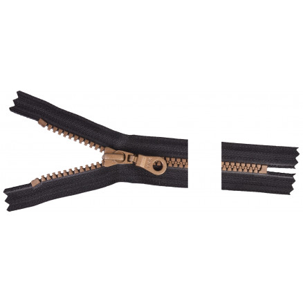 Ykk Lynlås Vislon 20cm 6mm Antik Messing