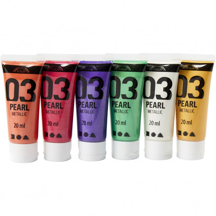 -color Akrylmaling  Suppleringsfarver  03 Metallic  6x20ml