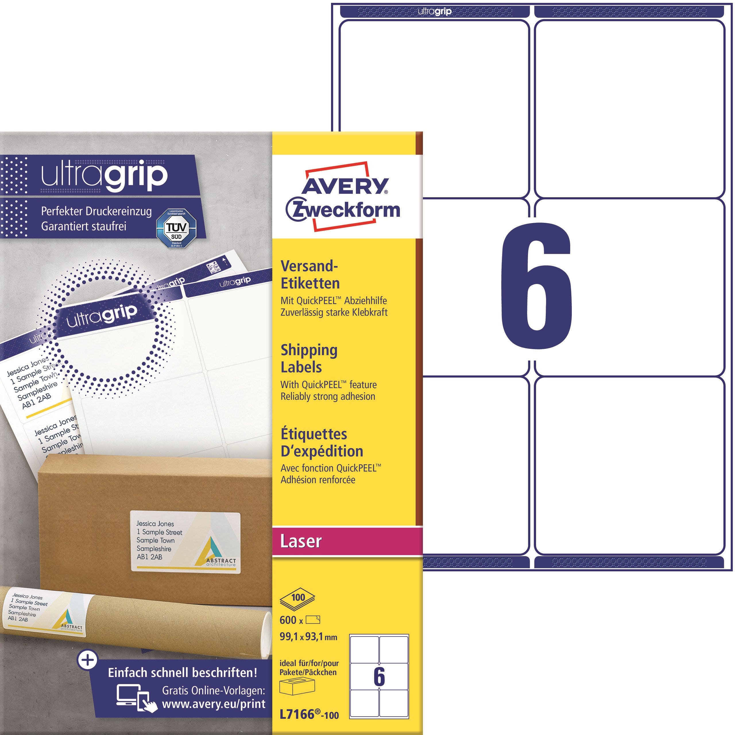 Avery L7166-100 Forsendelsesetiketter 99 1x93 1mm Qp Ug  600