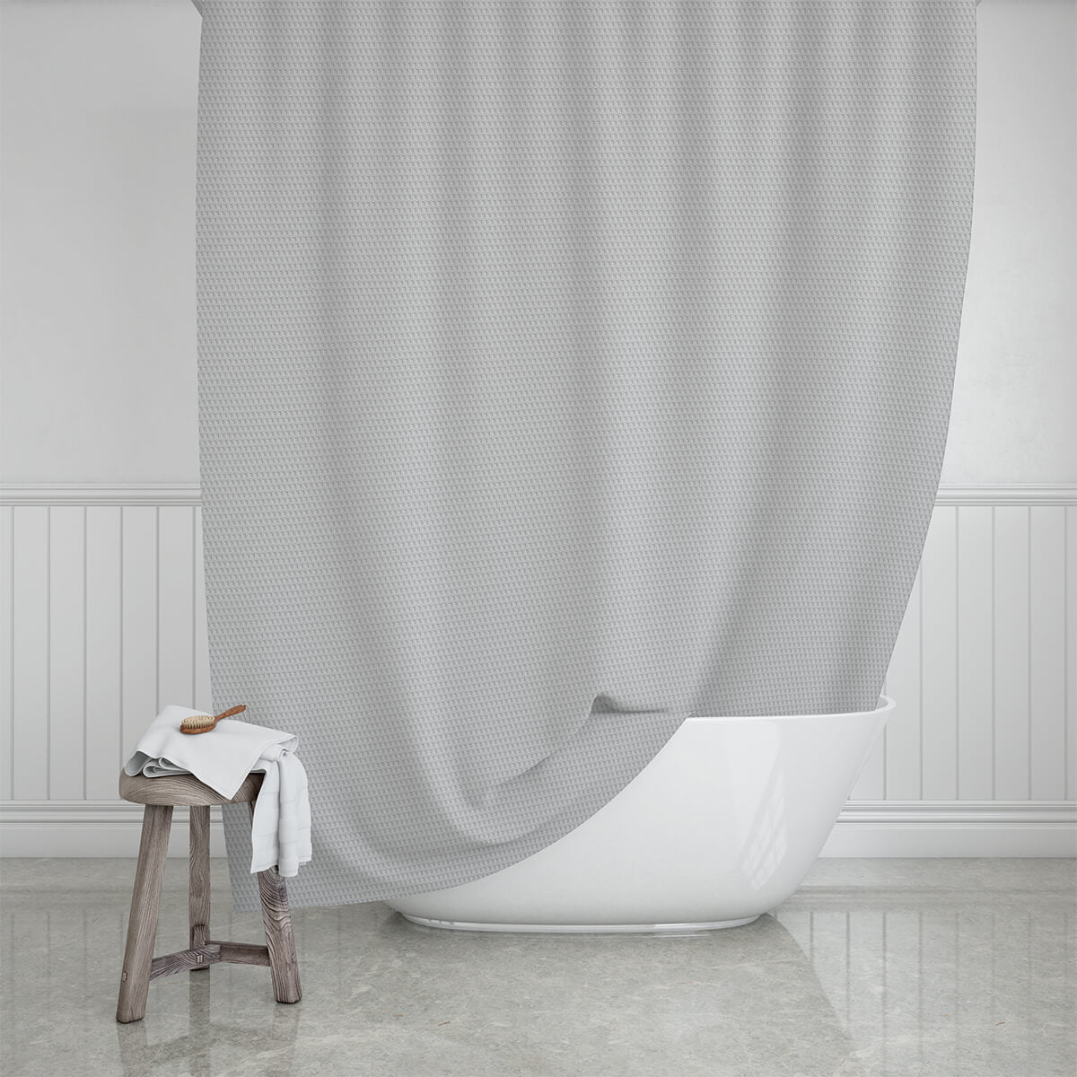 Badeforhæng  Camellia  Lysegrå 180   200 Cm