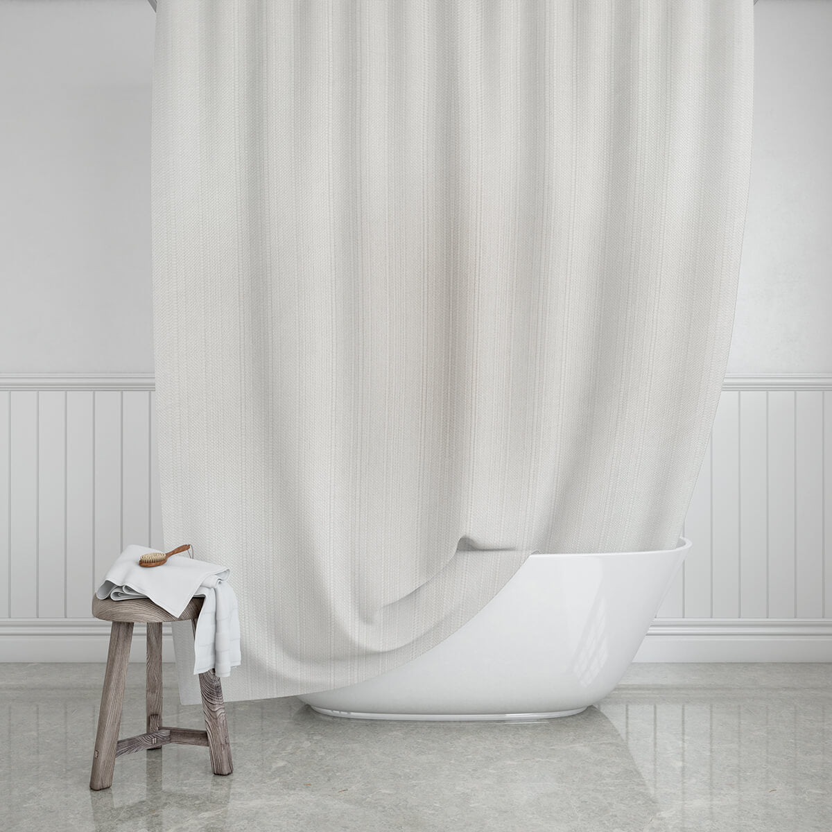 Badeforhæng  Etherea  Hvid 180   200 Cm