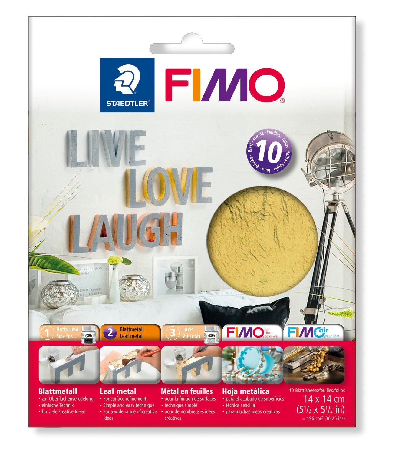 Blad Metal Guld   Fimo  10