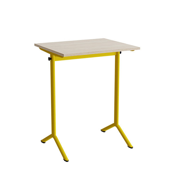 Bord Atlas 1130  700x600mm  Eg Højtrykslaminat  Gult Stel