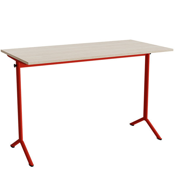 Bord Atlas 1130  1400x700mm  Eg Højtrykslaminat  Rødt Stel