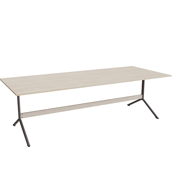 Bord Atlas 1134  2400x1000mm  Højde 720  Eg Højtrykslaminat  Gråt Stel