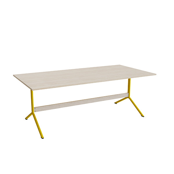 Bord Atlas 1134  2000x1000mm  Højde 720  Eg Højtrykslaminat  Gult Stel