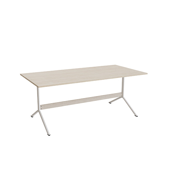 Bord Atlas 1134  1800x900mm  Højde 720  Eg Højtrykslaminat  Hvidt Stel