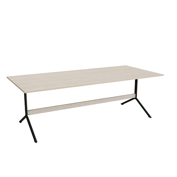 Bord Atlas 1134  2200x1000mm  Højde 720  Eg Højtrykslaminat  Sortolivent Stel