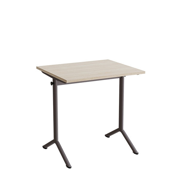 Bord Atlas 1130  700x600mm  Lyddæmpende Eg Højtrykslaminat  Gråt Stel