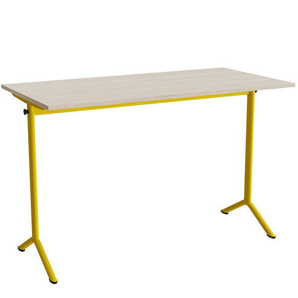 Bord Atlas 1130  1400x700mm  Lyddæmpende Eg Højtrykslaminat  Gult Stel