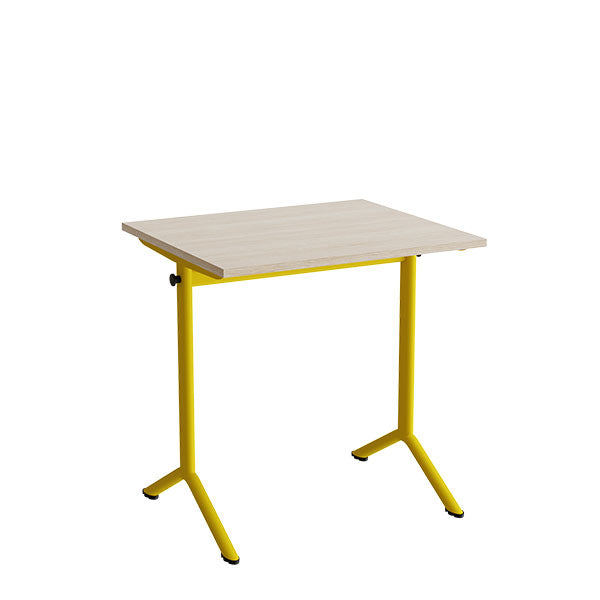 Bord Atlas 1130  700x600mm  Lyddæmpende Eg Højtrykslaminat  Gult Stel