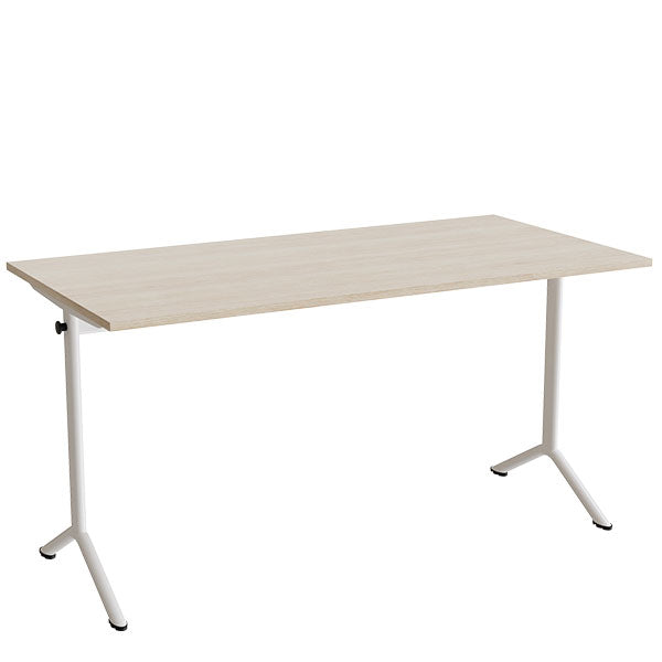 Bord Atlas 1130  1400x700mm  Lyddæmpende Eg Højtrykslaminat  Hvidt Stel