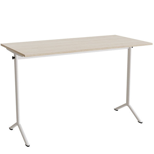 Bord Atlas 1130  1400x700mm  Lyddæmpende Eg Højtrykslaminat  Hvidt Stel