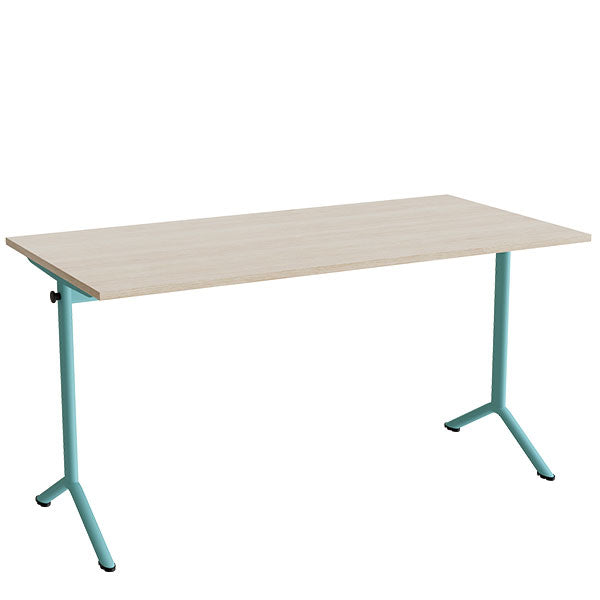 Bord Atlas 1130  1400x700mm  Lyddæmpende Eg Højtrykslaminat  Turkis Stel