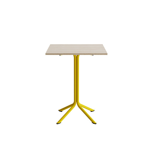 Bord Atlas 1133 700x700x900mm  Hvidpigmenteret Eg Med Gult Understel