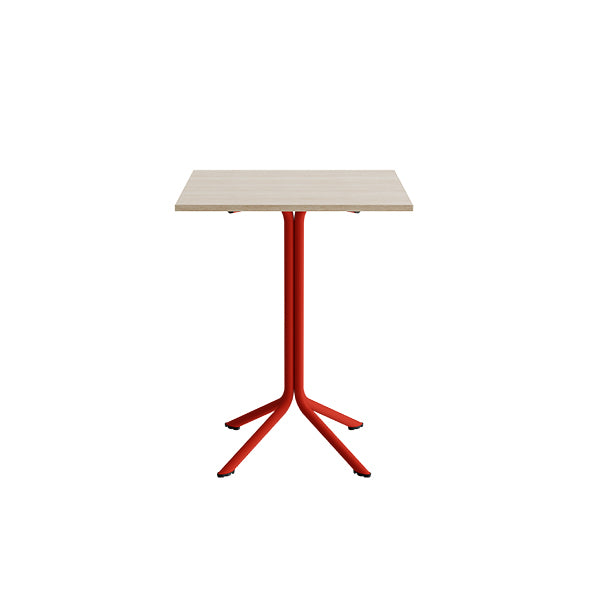 Bord Atlas 1133 700x700x900mm  Hvidpigmenteret Eg Med Rødt Understel
