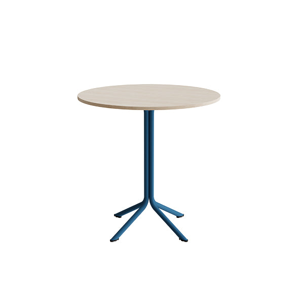 Bord Atlas 1133 ø900x900mm  Hvidpigmenteret Eg Med Azurblåt Understel