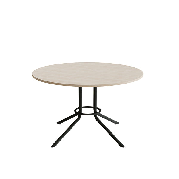 Bord Atlas 1133 ø1200x720mm  Hvidpigmenteret Eg Med Sortoliven Understel