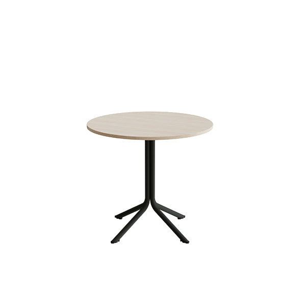 Bord Atlas 1133 ø800x720mm  Hvidpigmenteret Eg Med Sortoliven Understel