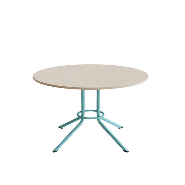 Bord Atlas 1133 ø1200x720mm  Hvidpigmenteret Eg Med Turkis Understel
