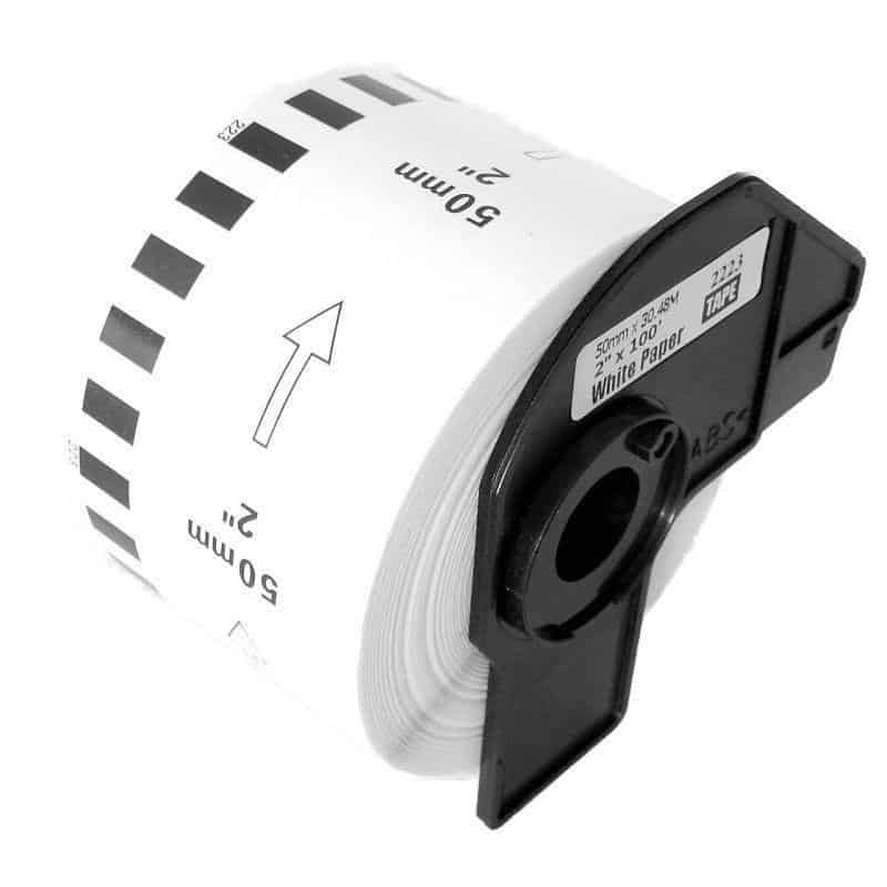 Dk22223 Rulle Kontinuerlige Papir Etiketter 5cm   30 5m Kompatibel Brother Dk22223
