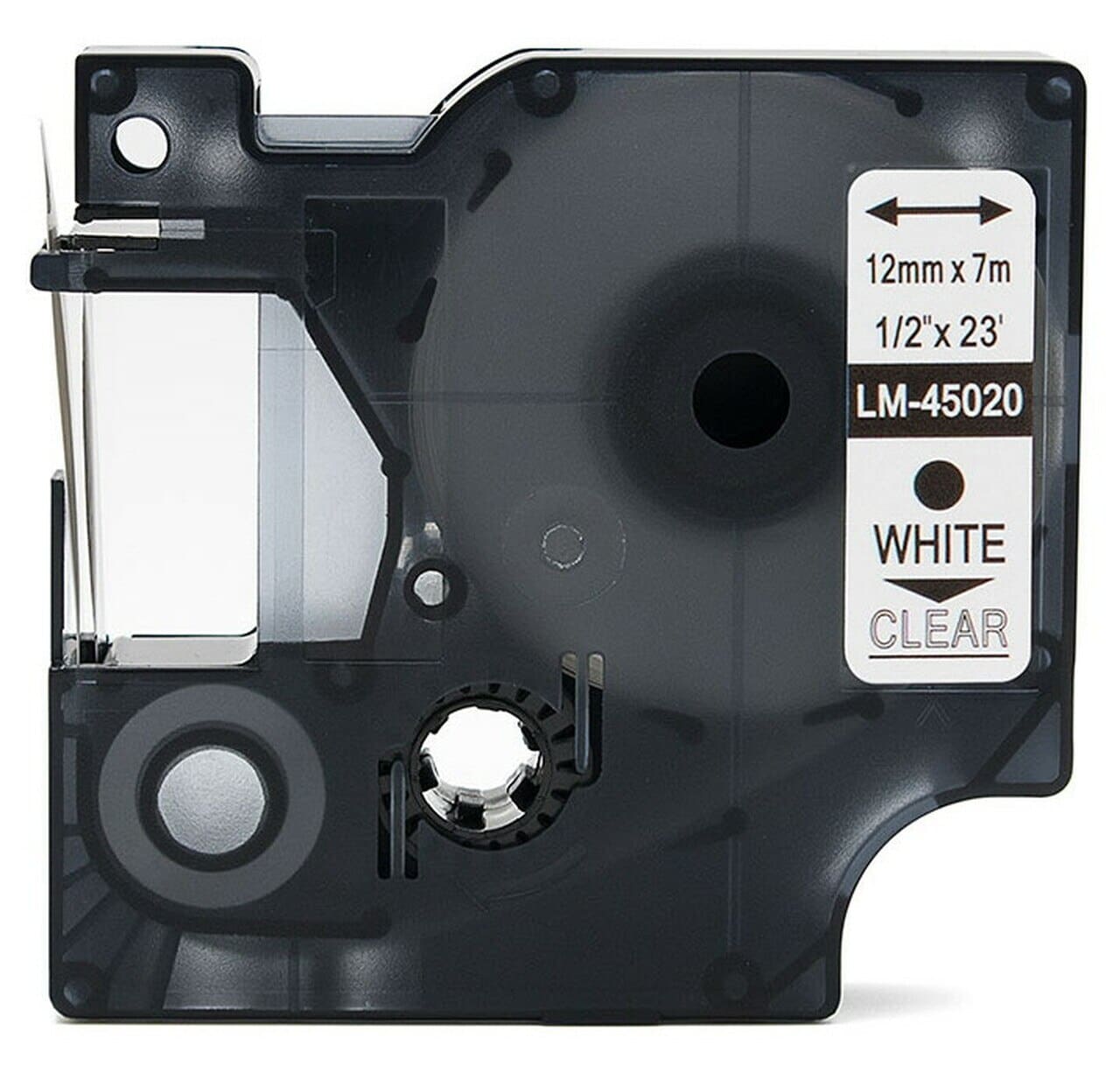 Dymo 45020 D1 Standardtape Hvid På Transparent  12mm   7m  Kompatibel  S0720600