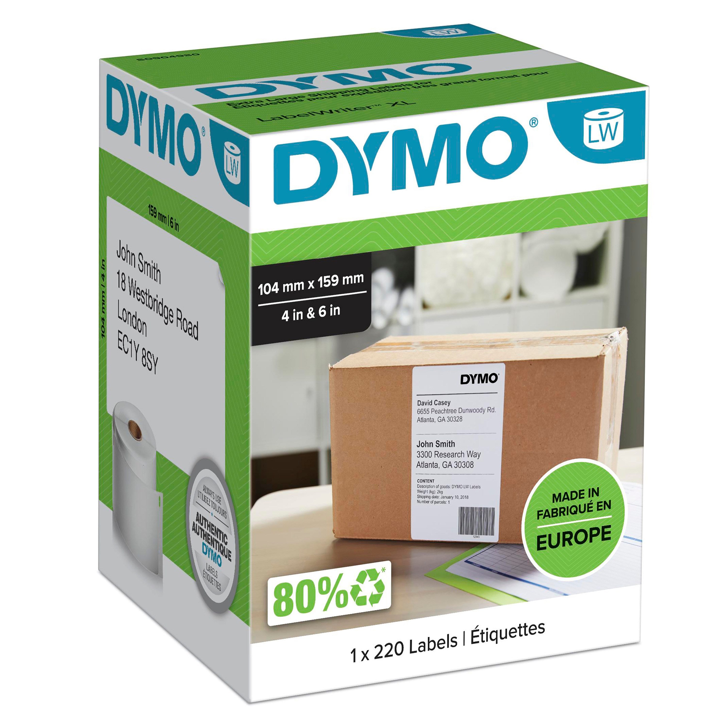 Dymo Etiket 104x159mm 220 Rl