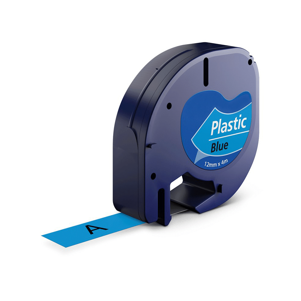 Dymo 91205   91225 Sort På Blå Plastiktape 12 Mm       Kompatibel S0721650