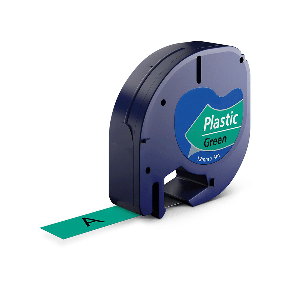 Dymo 91204   91224 Sort På Grøn Plastiktape 12 Mm       Kompatibel S0721640