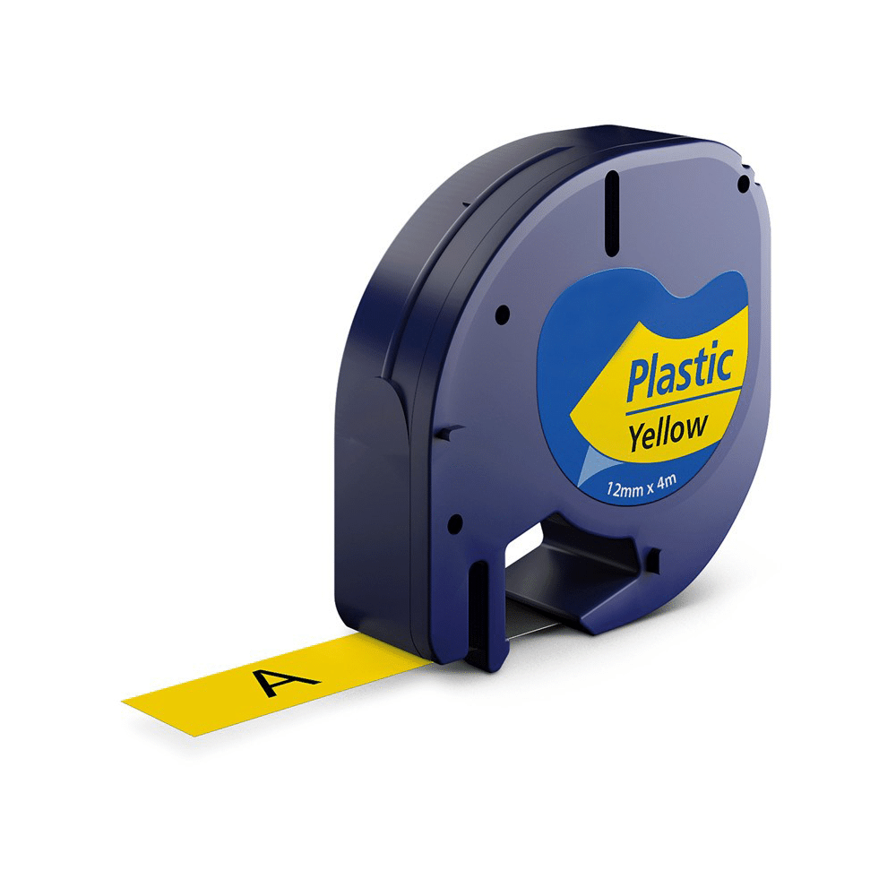 Dymo 91202   91222 Sort På Gul Plastiktape 12 Mm       Kompatibel S0721670