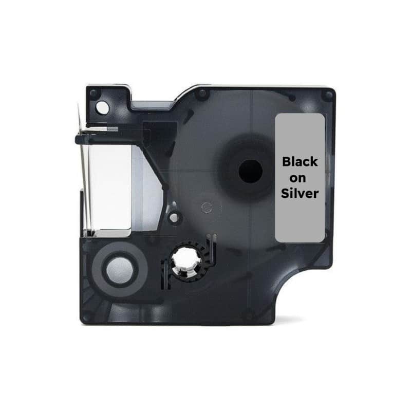 Dymo 53722 Sort På Sølv Standardtape 24mm   7m Kompatibel S0721010