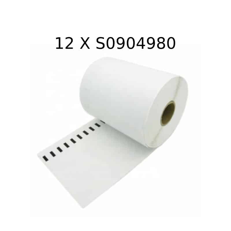 Dymo 12 Stk S0904980 Shippinglabels Ekstra Store 104x159mm 12   220 Stk Kompatibel
