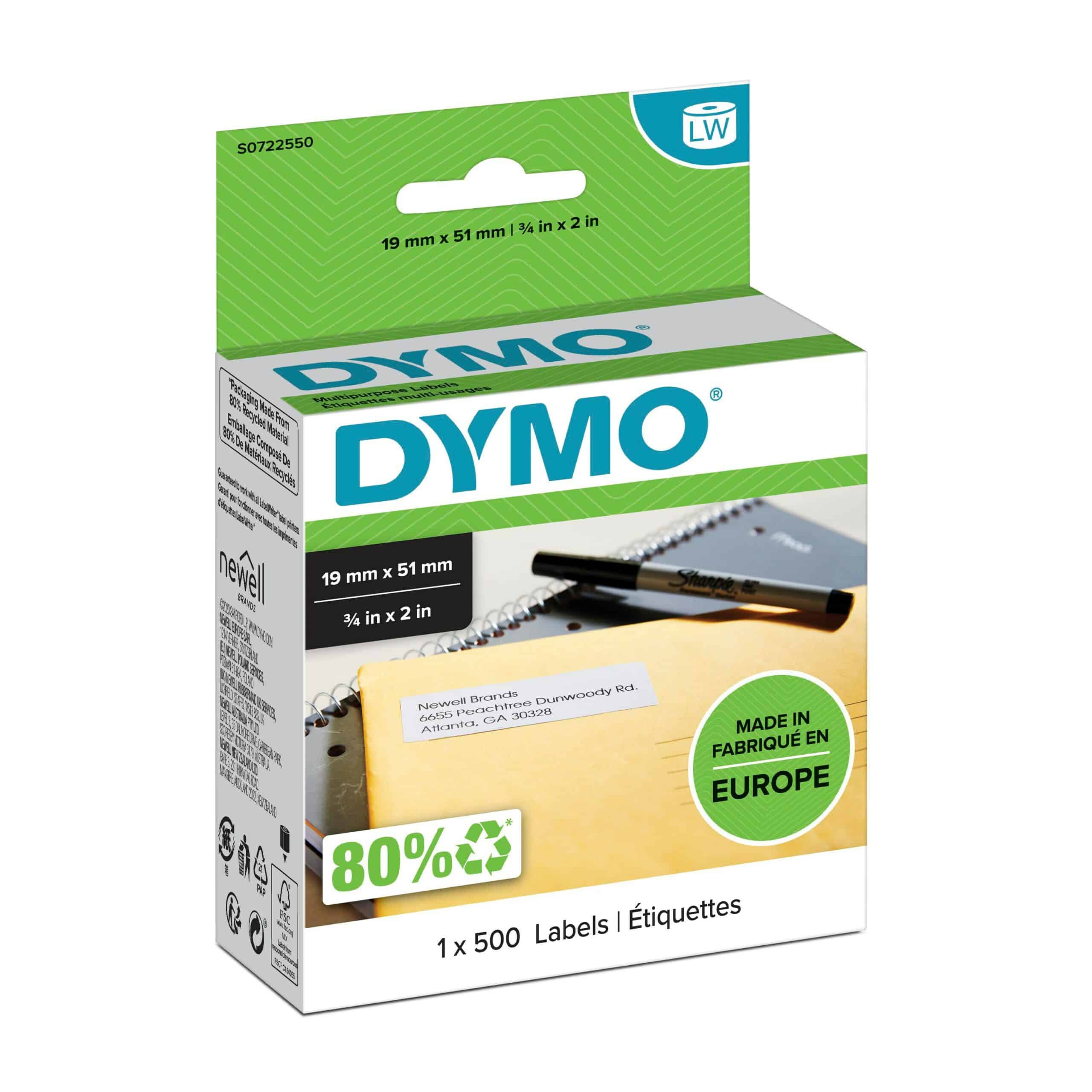 Dymo 11355 Universaletiketter 500 Stk  19x51mm  Dymo S0722550 Original